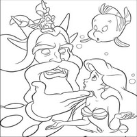 Раскраски с героями из мультфильма Русалочка (The Little Mermaid) - наставление