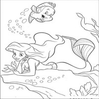 Раскраски с героями из мультфильма Русалочка (The Little Mermaid) - мечтает