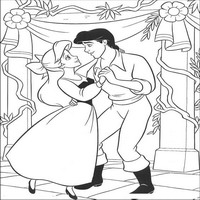 Раскраски с героями из мультфильма Русалочка (The Little Mermaid) - прогулка по городу