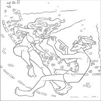Раскраски с героями из мультфильма Атлантида (Atlantis) - под водой