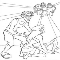 Раскраски с героями из мультфильма Атлантида (Atlantis) - солнце