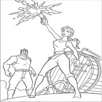 Раскраски с героями из мультфильма Атлантида (Atlantis) - выстрел
