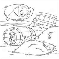 Раскраски с героями из мультфильма Не бей копытом (Home on the Range) - поросята