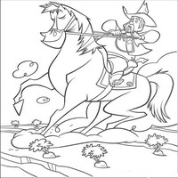 Раскраски с героями из мультфильма Не бей копытом (Home on the Range) - военный