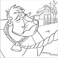 Раскраски с героями из мультфильма Не бей копытом (Home on the Range) - на привязи
