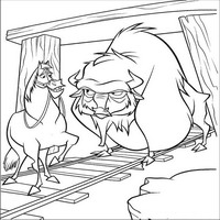 Раскраски с героями из мультфильма Не бей копытом (Home on the Range) - к железной дороги