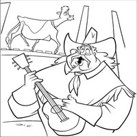 Раскраски с героями из мультфильма Не бей копытом (Home on the Range) - гитара