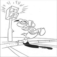 Раскраски с героями из мультфильма Дональд Дак (Donald Fauntleroy Duck) - светофор