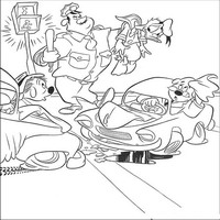 Раскраски с героями из мультфильма Дональд Дак (Donald Fauntleroy Duck) - полиция