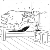 Раскраски с героями из мультфильма Дональд Дак (Donald Fauntleroy Duck) - будильник
