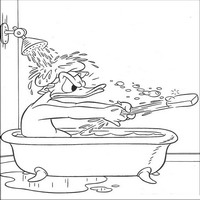 Раскраски с героями из мультфильма Дональд Дак (Donald Fauntleroy Duck) - в ванной