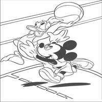 Раскраски с героями из мультфильма Дональд Дак (Donald Fauntleroy Duck) - с микки маусом