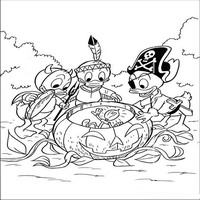 Раскраски с героями из мультфильма Дональд Дак (Donald Fauntleroy Duck) - хеллоуин