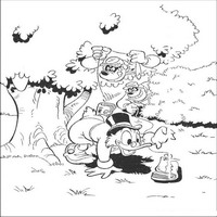 Раскраски с героями из мультфильма Дональд Дак (Donald Fauntleroy Duck) - скрудж и гавс
