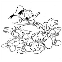 Раскраски с героями из мультфильма Дональд Дак (Donald Fauntleroy Duck) - веселье