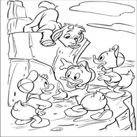Раскраски с героями из мультфильма Дональд Дак (Donald Fauntleroy Duck) - на скале