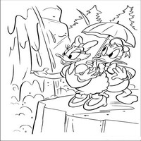 Раскраски с героями из мультфильма Дональд Дак (Donald Fauntleroy Duck) - водопад