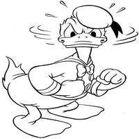 Раскраски с героями из мультфильма Дональд Дак (Donald Fauntleroy Duck) - недовольство