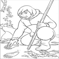 Раскраски с героями из мультфильма Братец медвежонок (Brother Bear) - следы