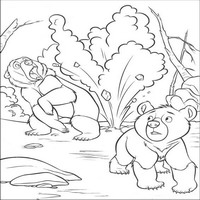 Раскраски с героями из мультфильма Братец медвежонок (Brother Bear) - гейзер