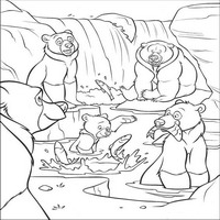 Раскраски с героями из мультфильма Братец медвежонок (Brother Bear) - рыба