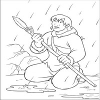 Раскраски с героями из мультфильма Братец медвежонок (Brother Bear) - охотник