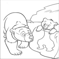 Раскраски с героями из мультфильма Братец медвежонок (Brother Bear) - лед