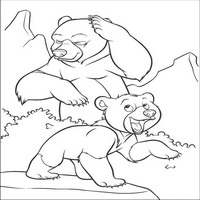 Раскраски с героями из мультфильма Братец медвежонок (Brother Bear) - улыбка