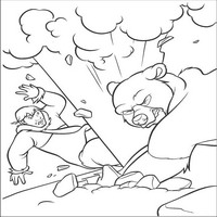 Раскраски с героями из мультфильма Братец медвежонок (Brother Bear) - злость