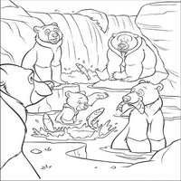 Раскраски с героями из мультфильма Братец медвежонок (Brother Bear) - еда