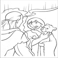 Раскраски с героями из мультфильма Братец медвежонок (Brother Bear) - на ручках