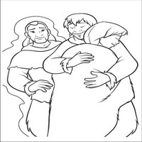Раскраски с героями из мультфильма Братец медвежонок (Brother Bear) - объятия