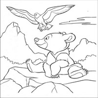 Раскраски с героями из мультфильма Братец медвежонок (Brother Bear) - орел