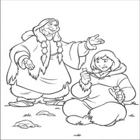 Раскраски с героями из мультфильма Братец медвежонок (Brother Bear) - амулет