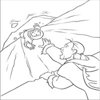 Раскраски с героями из мультфильма Братец медвежонок (Brother Bear) - падение