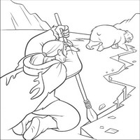 Раскраски с героями из мультфильма Братец медвежонок (Brother Bear) - разлом