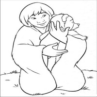 Раскраски с героями из мультфильма Братец медвежонок (Brother Bear) - мишка