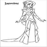 Раскраски с героями из мультфильма Алладин (Alladin) - Жасмин свадьба