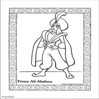 Раскраски с героями из мультфильма Алладин (Alladin) - Принц Али Абабуа