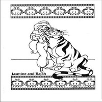 Раскраски с героями из мультфильма Алладин (Alladin) - Жасмин с тигром