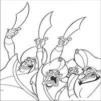 Раскраски с героями из мультфильма Алладин (Alladin) - Стражники