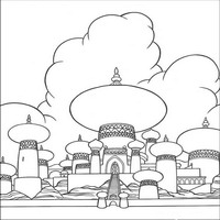 Раскраски с героями из мультфильма Алладин (Alladin) - Дворец