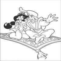 Раскраски с героями из мультфильма Алладин (Alladin) - я покажу тебе мир