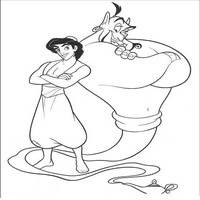 Раскраски с героями из мультфильма Алладин (Alladin) - друзья