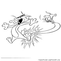 Раскраски с героями из мультфильма Том и Джерри (Tom and Jerry) - кнут
