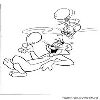 Раскраски с героями из мультфильма Том и Джерри (Tom and Jerry) - воздушные шары