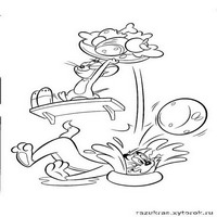 Раскраски с героями из мультфильма Том и Джерри (Tom and Jerry) - еда с полки