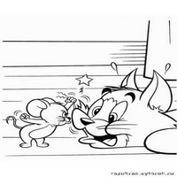 Раскраски с героями из мультфильма Том и Джерри (Tom and Jerry) - по носу