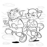 Раскраски с героями из мультфильма Том и Джерри (Tom and Jerry) - кошечка