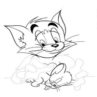 Раскраски с героями из мультфильма Том и Джерри (Tom and Jerry) - Джерри спит